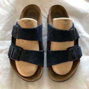 Navy Suede Birkenstock Arizona 2 Strap